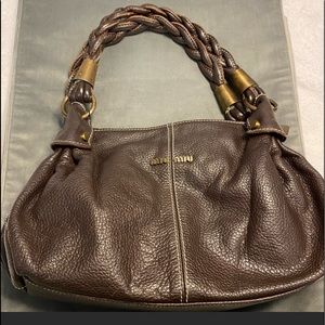 Miu Miu dark brown leather purse, 100% authentic